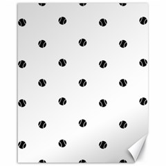 Black And White Baseball Print Pattern Canvas 16  X 20 