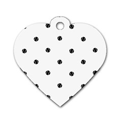 Black And White Baseball Print Pattern Dog Tag Heart (one Side) by dflcprintsclothing