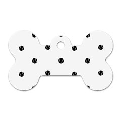 Black And White Baseball Print Pattern Dog Tag Bone (one Side) by dflcprintsclothing