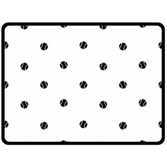 Black And White Baseball Print Pattern Double Sided Fleece Blanket (large) 