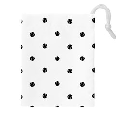 Black And White Baseball Print Pattern Drawstring Pouch (4xl) by dflcprintsclothing