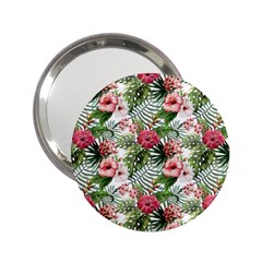 Monstera Flowers Pattern 2 25  Handbag Mirrors by goljakoff