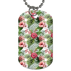 Monstera Flowers Pattern Dog Tag (one Side) by goljakoff