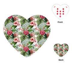 Monstera Flowers Pattern Playing Cards Single Design (heart) by goljakoff