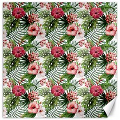 Monstera Flowers Pattern Canvas 16  X 16  by goljakoff