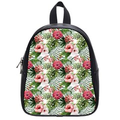 Monstera Flowers Pattern School Bag (small) by goljakoff