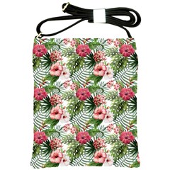 Monstera Flowers Pattern Shoulder Sling Bag by goljakoff