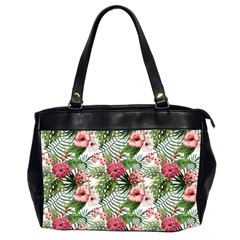 Monstera Flowers Pattern Oversize Office Handbag (2 Sides) by goljakoff