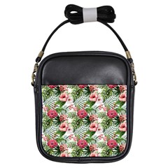 Monstera Flowers Pattern Girls Sling Bag by goljakoff