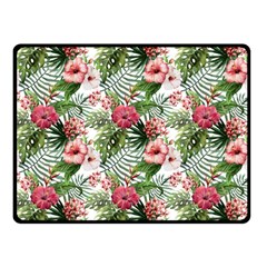 Monstera Flowers Pattern Double Sided Fleece Blanket (small)  by goljakoff