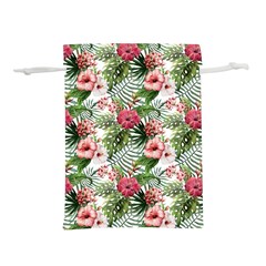 Monstera Flowers Pattern Lightweight Drawstring Pouch (l) by goljakoff