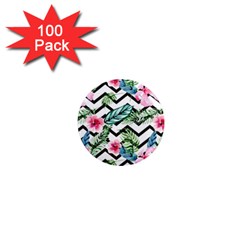 Zigzag Flowers 1  Mini Magnets (100 Pack)  by goljakoff