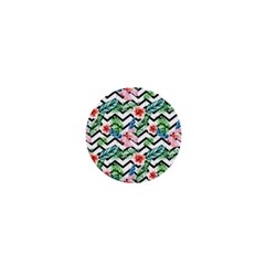 Zigzag Flowers Pattern 1  Mini Magnets by goljakoff