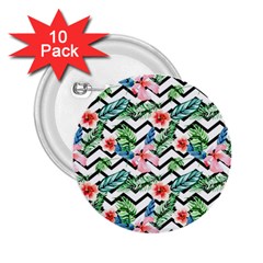 Zigzag Flowers Pattern 2 25  Buttons (10 Pack)  by goljakoff