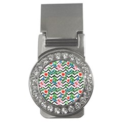 Zigzag Flowers Pattern Money Clips (cz)  by goljakoff