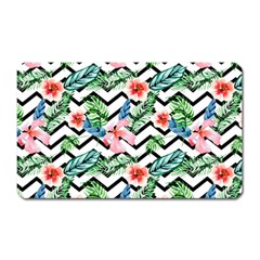 Zigzag Flowers Pattern Magnet (rectangular) by goljakoff