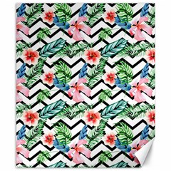 Zigzag Flowers Pattern Canvas 8  X 10  by goljakoff