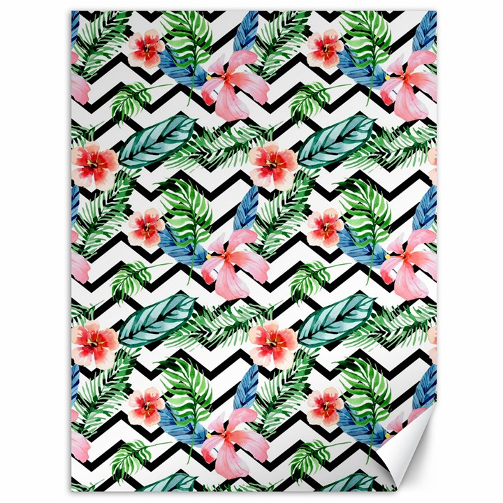 Zigzag flowers pattern Canvas 36  x 48 