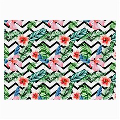 Zigzag Flowers Pattern Large Glasses Cloth by goljakoff