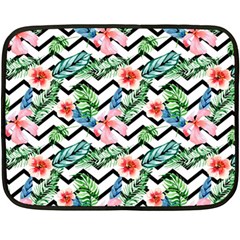 Zigzag Flowers Pattern Fleece Blanket (mini) by goljakoff