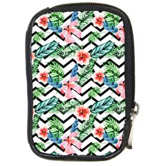 Zigzag Flowers Pattern Compact Camera Leather Case by goljakoff