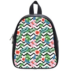 Zigzag Flowers Pattern School Bag (small) by goljakoff