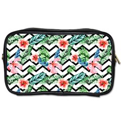 Zigzag Flowers Pattern Toiletries Bag (one Side) by goljakoff