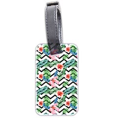 Zigzag Flowers Pattern Luggage Tag (two Sides) by goljakoff