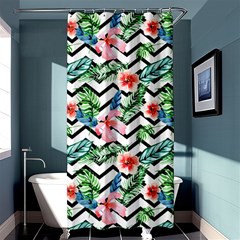 Zigzag Flowers Pattern Shower Curtain 36  X 72  (stall)  by goljakoff