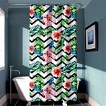 Zigzag flowers pattern Shower Curtain 36  x 72  (Stall)  Curtain(36 X72 ) - 33.26 x66.24  Curtain(36 X72 )