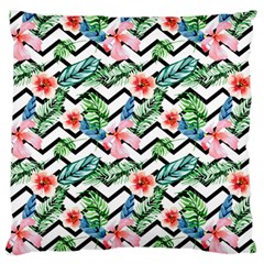 Zigzag Flowers Pattern Large Cushion Case (two Sides) by goljakoff