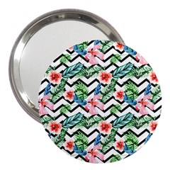 Zigzag Flowers Pattern 3  Handbag Mirrors by goljakoff