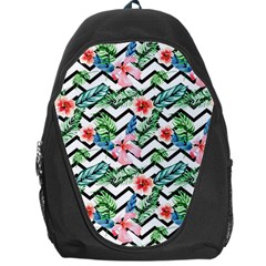 Zigzag Flowers Pattern Backpack Bag by goljakoff