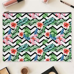 Zigzag Flowers Pattern Cosmetic Bag (xxxl) by goljakoff