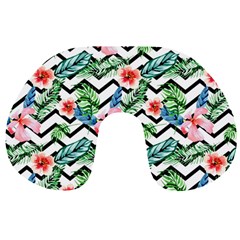 Zigzag Flowers Pattern Travel Neck Pillow by goljakoff