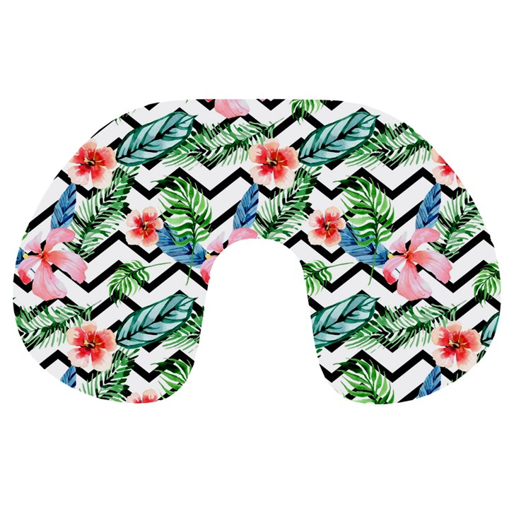 Zigzag flowers pattern Travel Neck Pillow