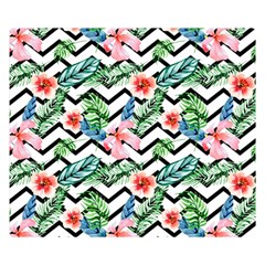 Zigzag Flowers Pattern Double Sided Flano Blanket (small)  by goljakoff