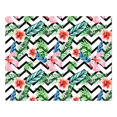 Zigzag Flowers Pattern Double Sided Flano Blanket (large)  by goljakoff