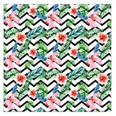 Zigzag Flowers Pattern Large Satin Scarf (square) by goljakoff