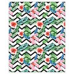 Zigzag Flowers Pattern Drawstring Bag (small) by goljakoff