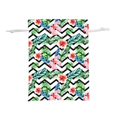 Zigzag Flowers Pattern Lightweight Drawstring Pouch (m) by goljakoff