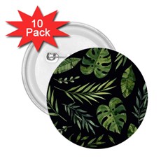 Green Leaves 2 25  Buttons (10 Pack)  by goljakoff