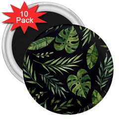 Green Leaves 3  Magnets (10 Pack)  by goljakoff