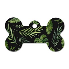 Green Leaves Dog Tag Bone (one Side) by goljakoff