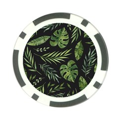 Green Leaves Poker Chip Card Guard by goljakoff