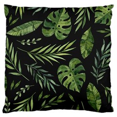 Green Leaves Large Cushion Case (two Sides) by goljakoff