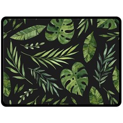 Green Leaves Double Sided Fleece Blanket (large)  by goljakoff