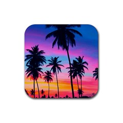 Palms Rubber Coaster (square)  by goljakoff