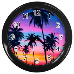 Palms Wall Clock (black) by goljakoff