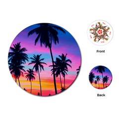 Palms Playing Cards Single Design (round) by goljakoff